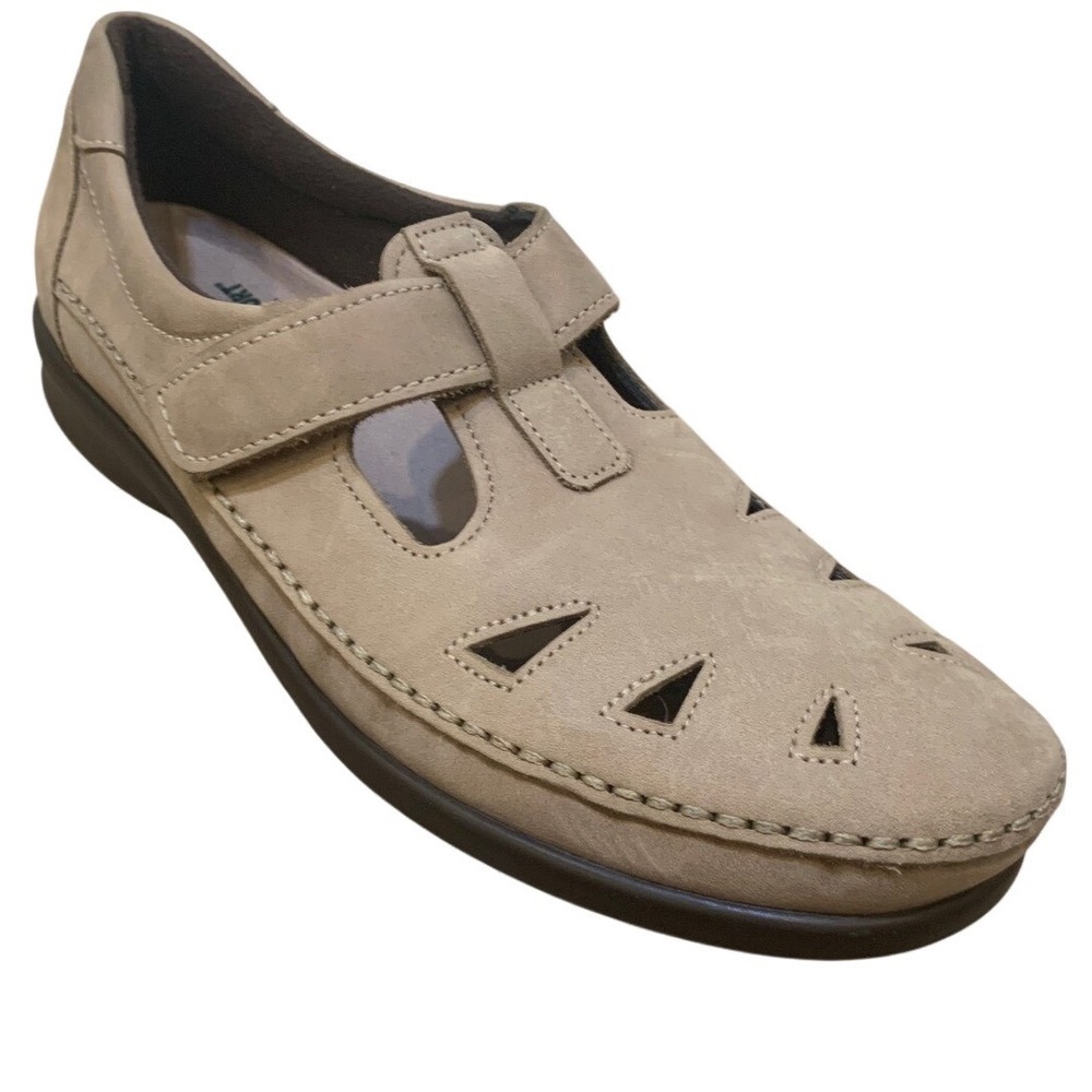 SAS Siesta 10.5 S Leather Comfort Walking Shoes Tan Perforated Women